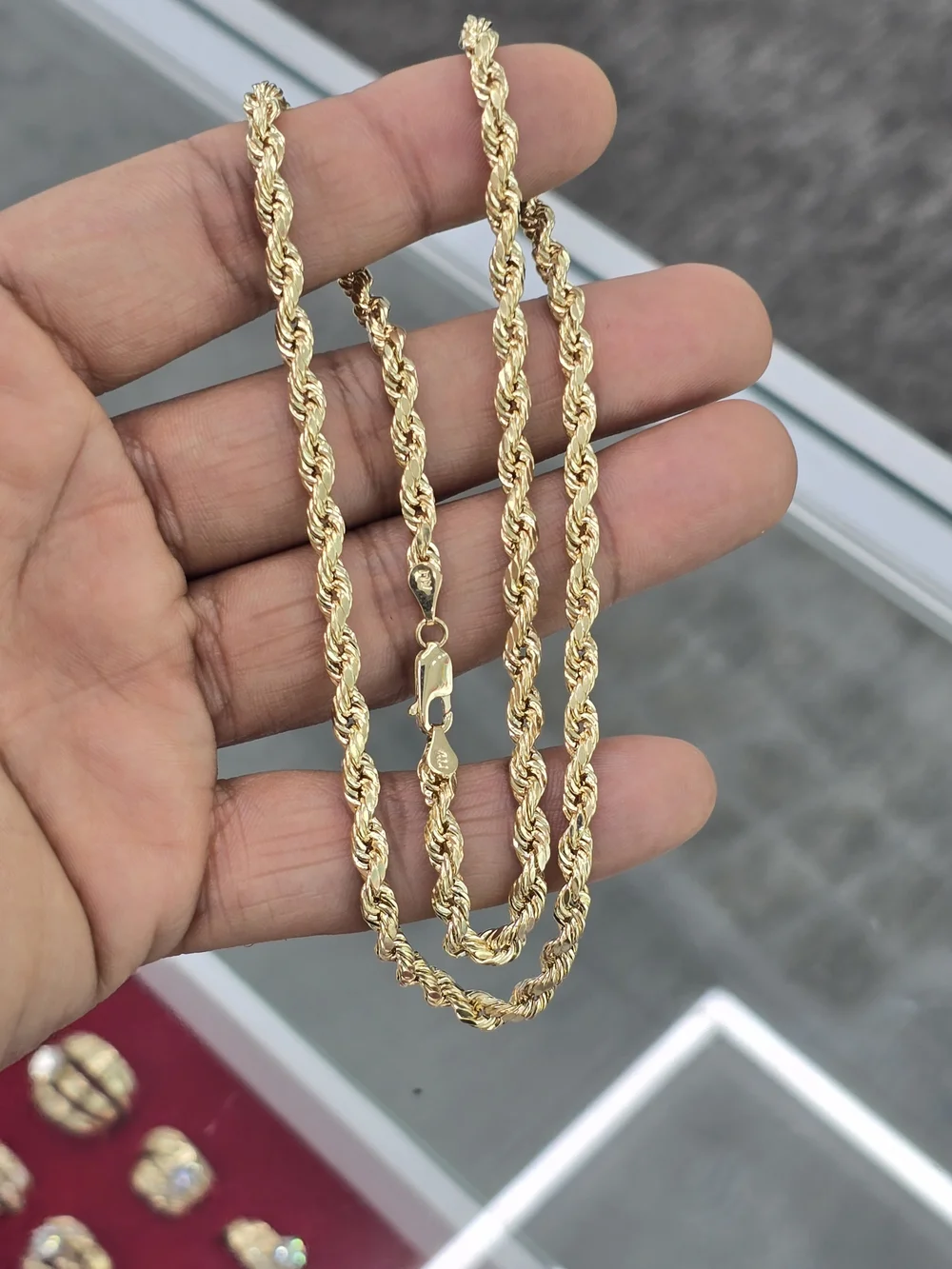 10k Real Gold Rope Chain 4mm 20 Inches